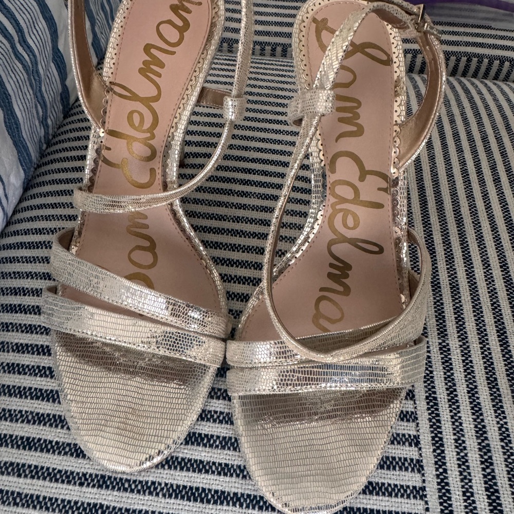 Sam Edelman Gold high heel Sandals with Adjustable Straps